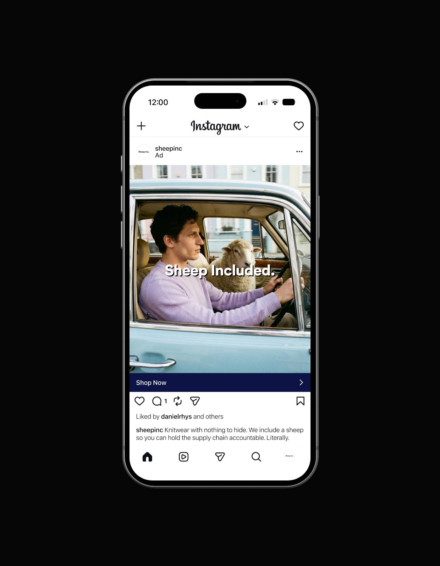 Sheep Included — Instagram paid ad, supermarket
