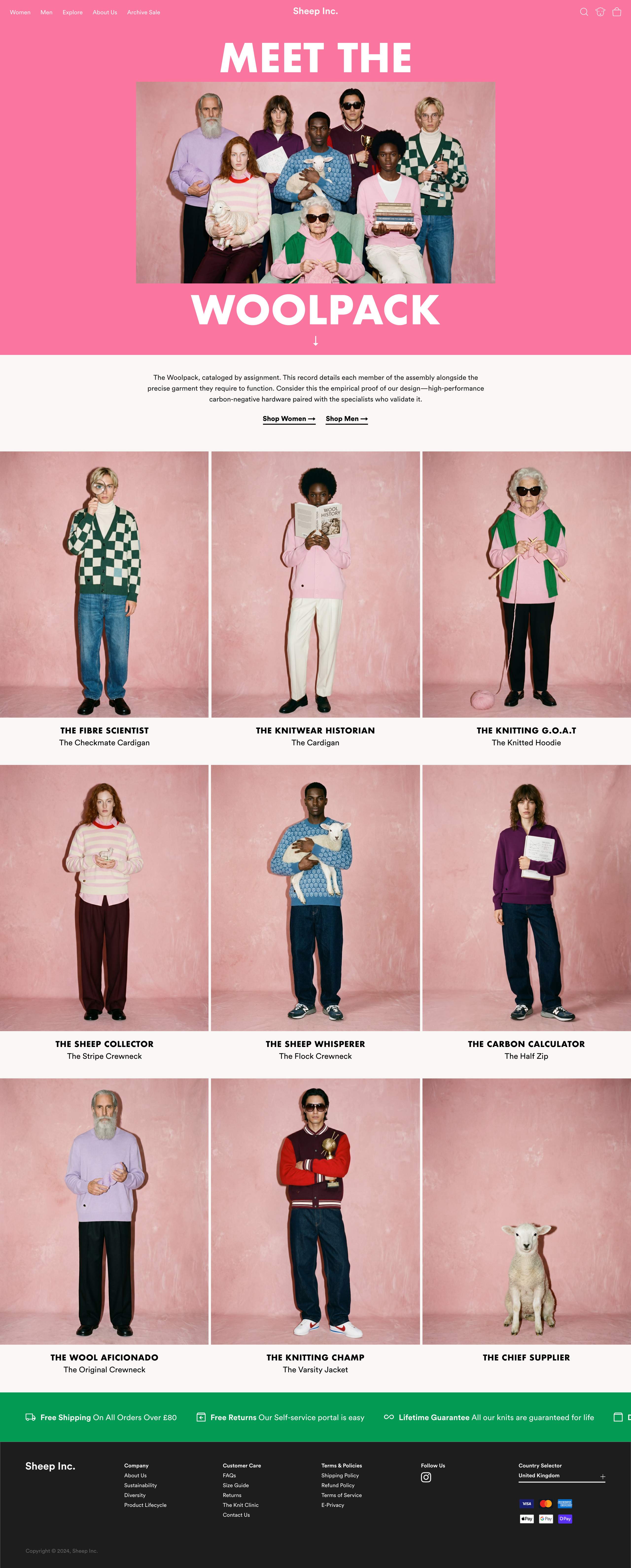 Meet The Woolpack — lookbook on desktop